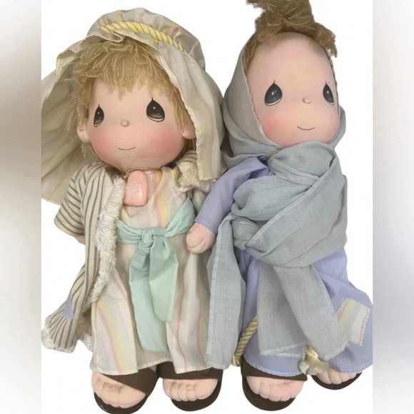 Vintage Precious Moments Mary & Joseph Applause Nativity Dolls Doll Stand GUC - Picture 13 of 15